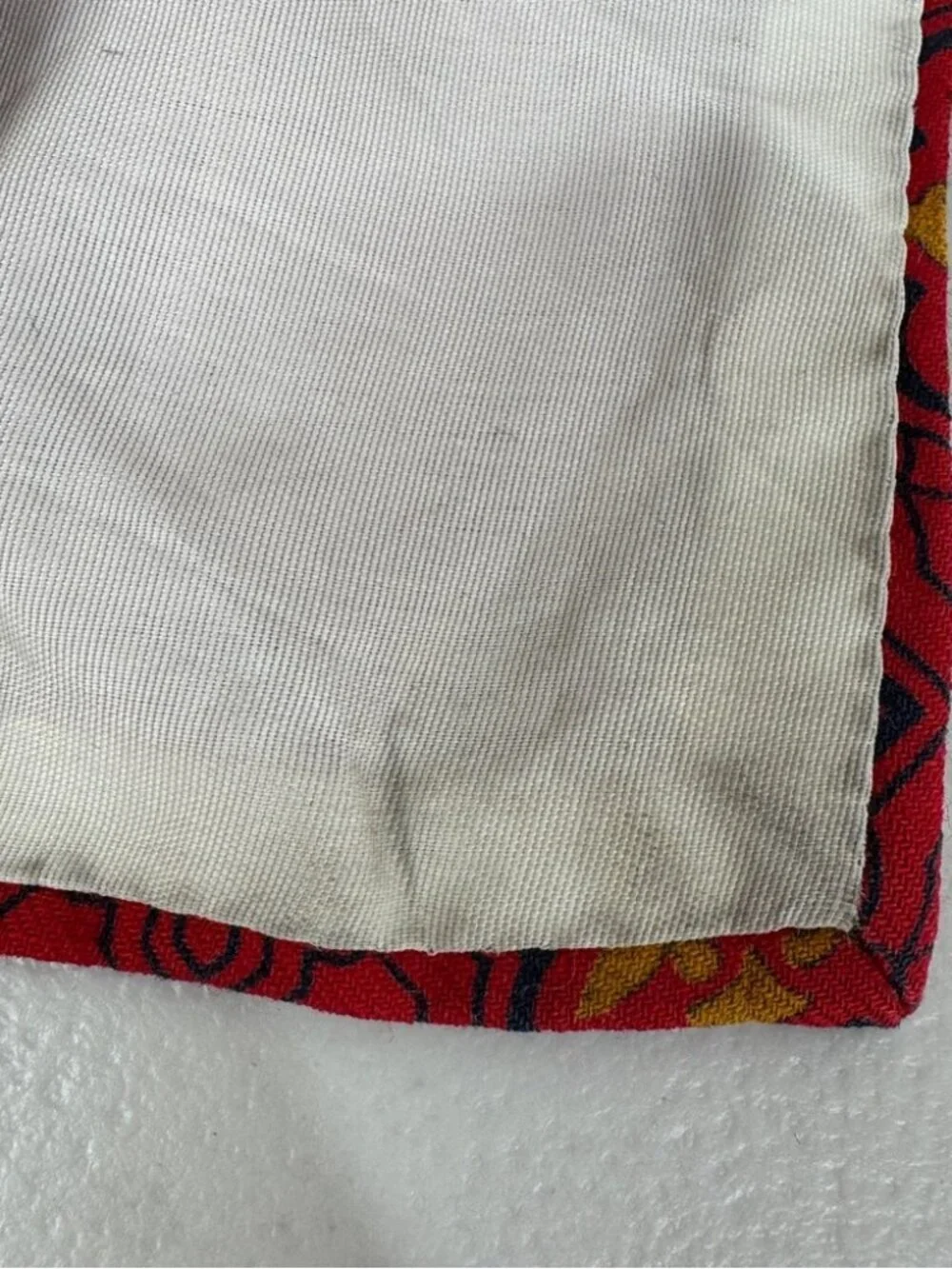 Viyella Wool Cotton Red and Yellow Medallion Patterned Men's Tie Vintage Classic